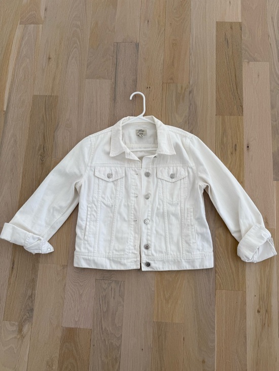 J. Crew Jackets & Blazers - J. Crew White Denim Jacket - Button Front